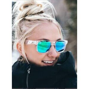 Blenders Natty Lime Cat 3 CE Polarized Sunglasses Green Blue Mirror Frame